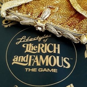 Delill handmade gold beaded evening handbag Japan